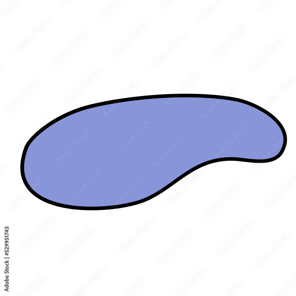 Abstract long blob line shape hand drawn