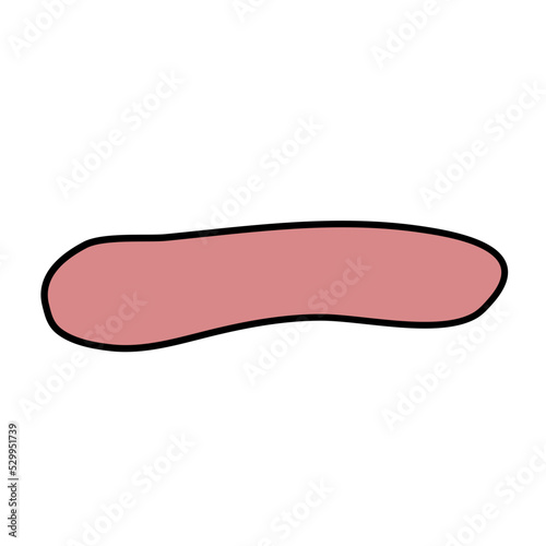 Abstract long blob line shape hand drawn