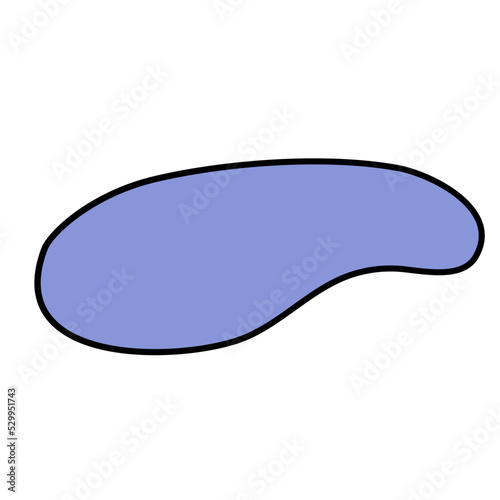 Abstract long blob line shape hand drawn