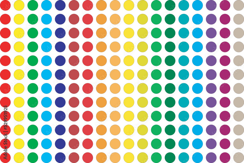 Abstract colorful circles seamless pattern on white background