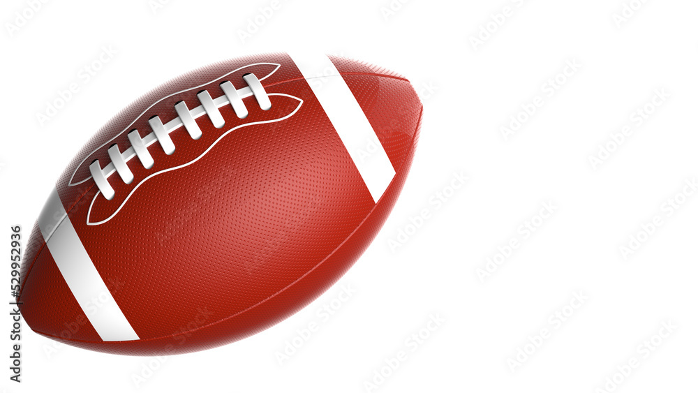 Blown-white American football standard ball under white background. 3D CG.Portable Network Graphics. PNG file format. Blown-white American football standard ball under white background. 3D CG.Portable Network Graphics. PNG file format.