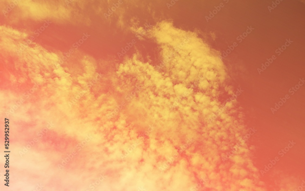 orange sky texture white clouds abstract background illustration