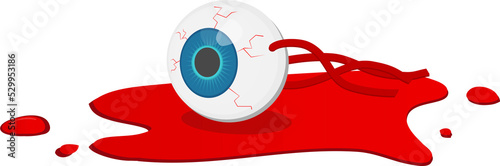Cartoon horror halloween obejct bloody eyeball photo