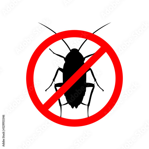 Pest Control Icon or Cockroach Pest Control Icon On White Background. cockroach pest control icon for insect control related design.