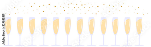 champagne glass on white. Alcohol symbol. Vector illustration.	
