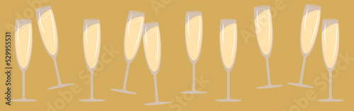 champagne glass. Alcohol symbol. Vector illustration.