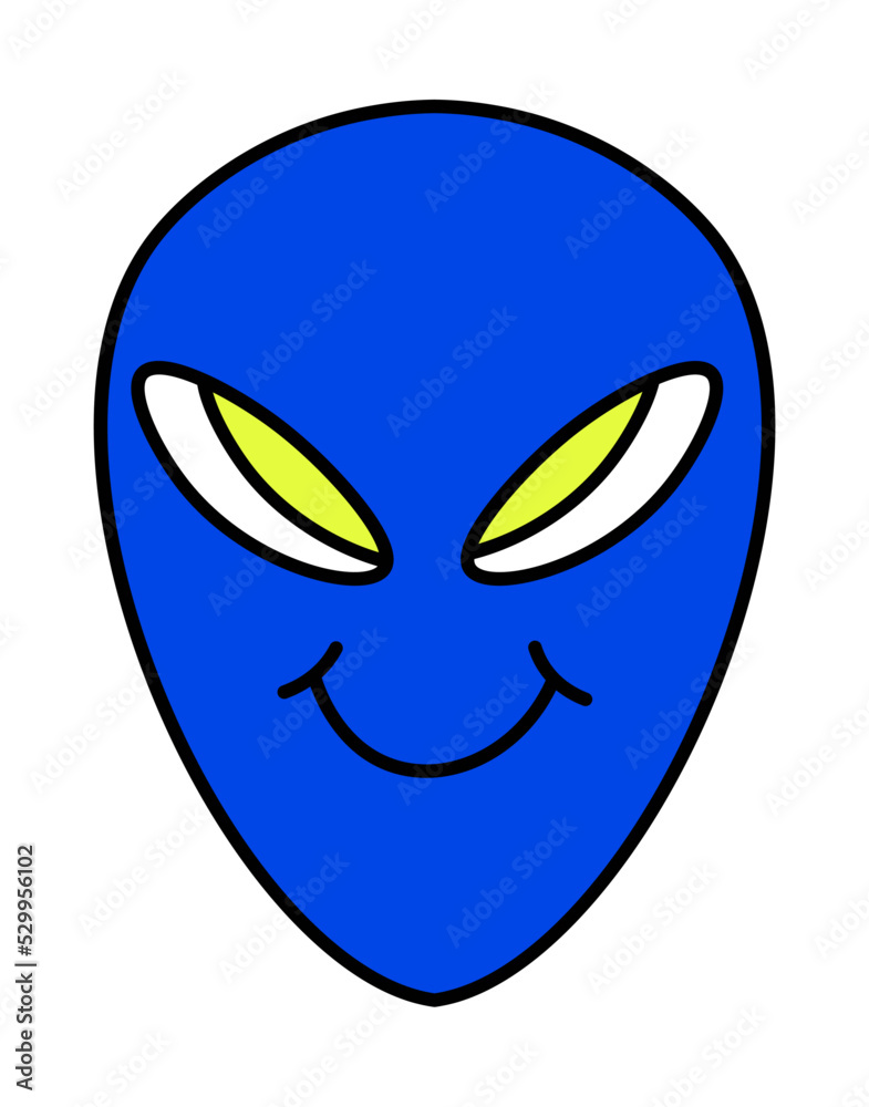 Alien with blue face, sticker or emoticon vector Alien with blue face, sticker or emoticon vector