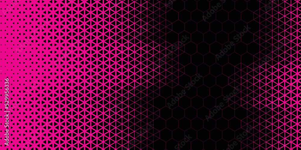 Pink hexagon and black abstract background