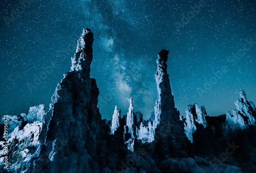 Milky Way over Tufa Towers at Mono Lake at Night 
