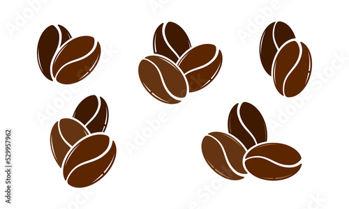 Set of coffee beans 5 styles