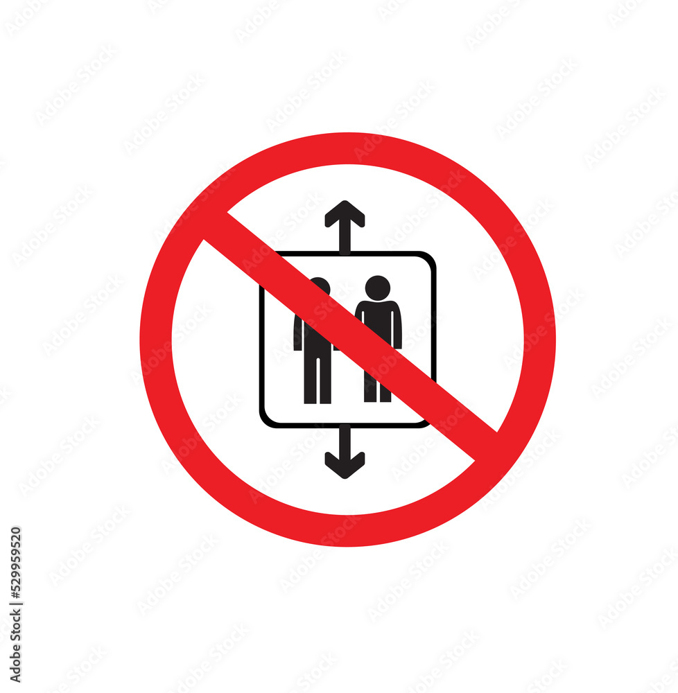 no elevator sign on white background no elevator sign on white background