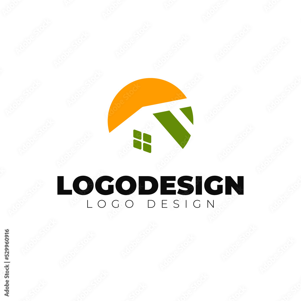 Fototapeta premium villa house logo design minimal logotype vector template