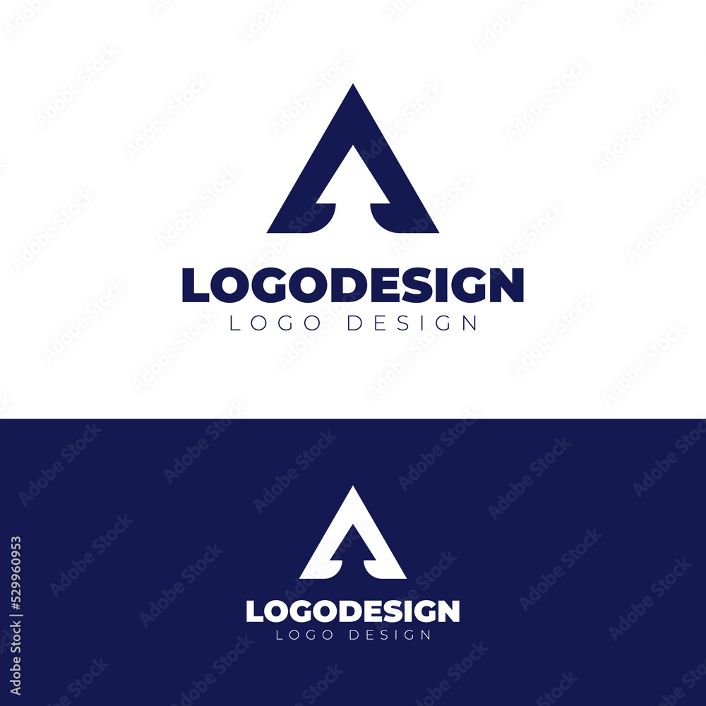 A and arrow logo design modern and minimal logotype vector template A and arrow logo design modern and minimal logotype vector template