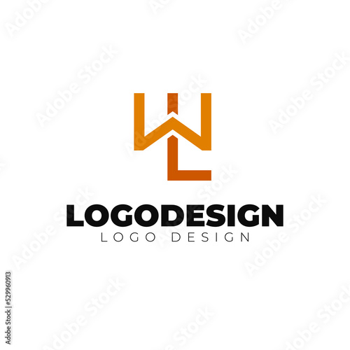 wl letter logo design w and l logotype vector template