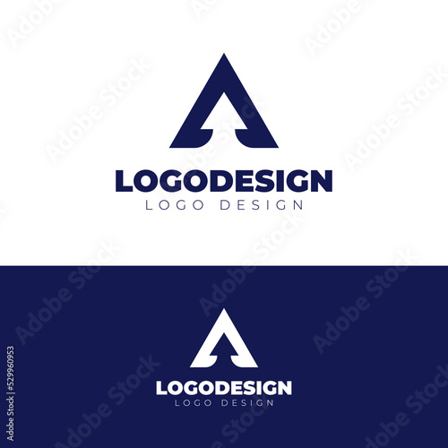 A and arrow logo design modern and minimal logotype vector template