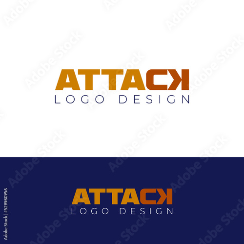 Attack letter logo design creative logotype vector template