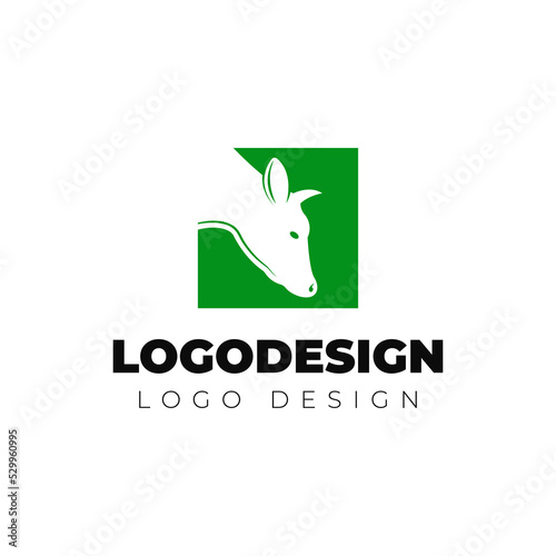 cow logo design minimal and modern logotype vector template