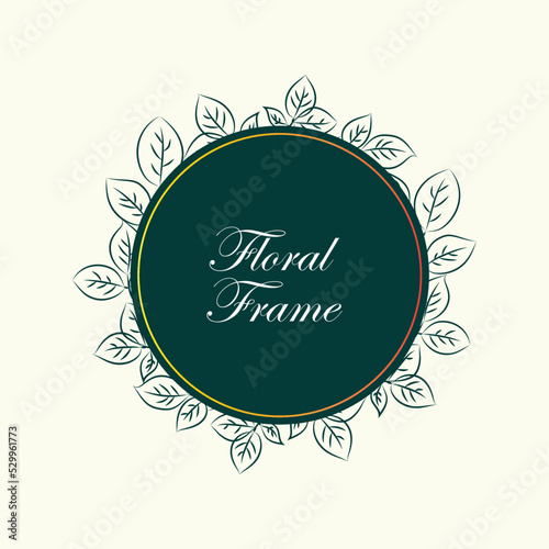 Vintage Hand Drawn Floral Frame For Monograms, Invitations, Cards, Labels, Easter, Spring, Summer Design Ornaments Vector illustration.