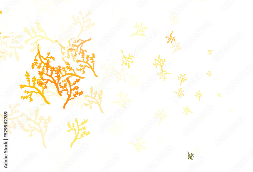 Light Orange vector natural pattern with branches.