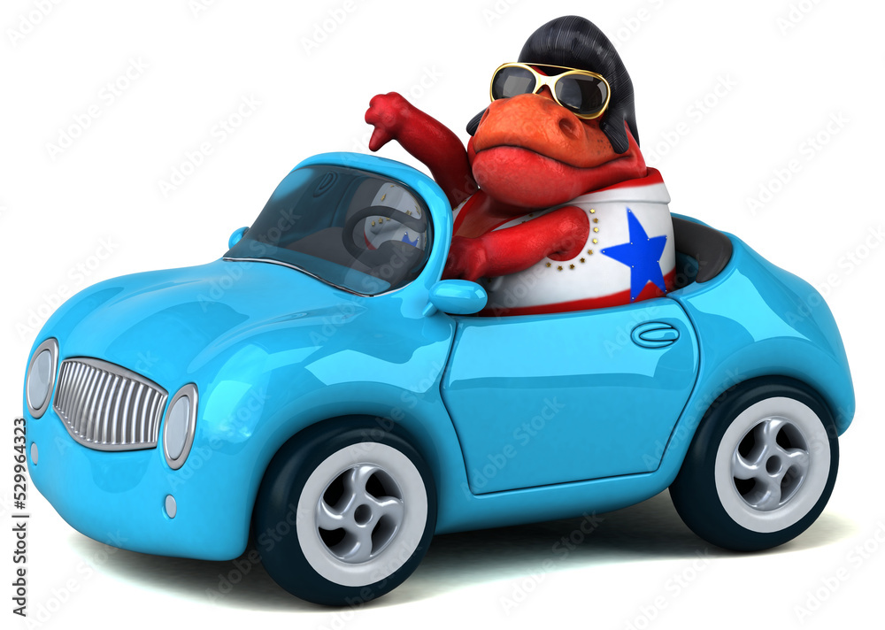 Fun 3D cartoon illustration of a Trex rocker Fun 3D cartoon illustration of a Trex rocker