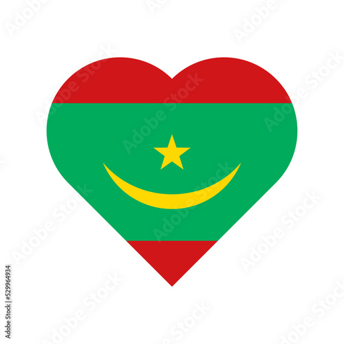 Free Download Mauritania vector flag heart on white background - GFXLoad