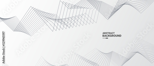 White abstract background with wavy lines. Digital future technology concept. vector illustration.