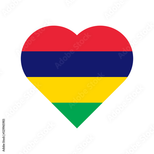Free Download Mauritius vector flag heart on white background - GFXLoad