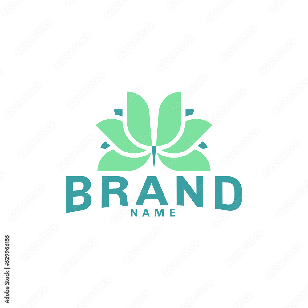 Peacock flower logo brand identity