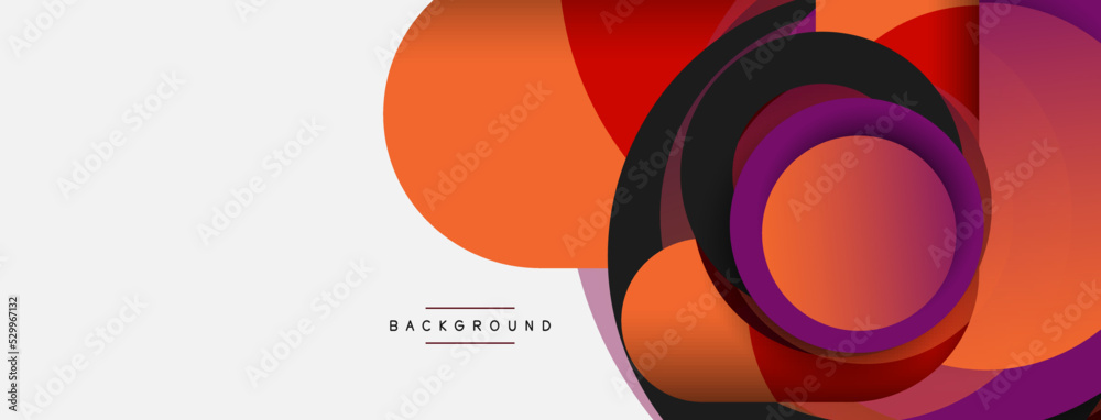 Creative geometric wallpaper. Minimal abstract background. Circles composition vector illustration for wallpaper banner background or landing page Creative geometric wallpaper. Minimal abstract background. Circles composition vector illustration for wallpaper banner background or landing page