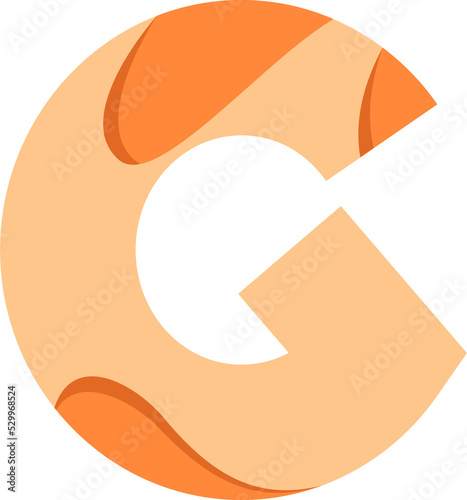 unique elegant orange G initial logo symbol design isolated on background.for company or business etc.