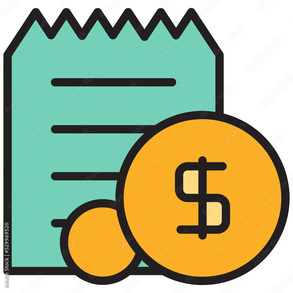 Dollar Coin and Bill Illustration Dollar Coin and Bill Illustration