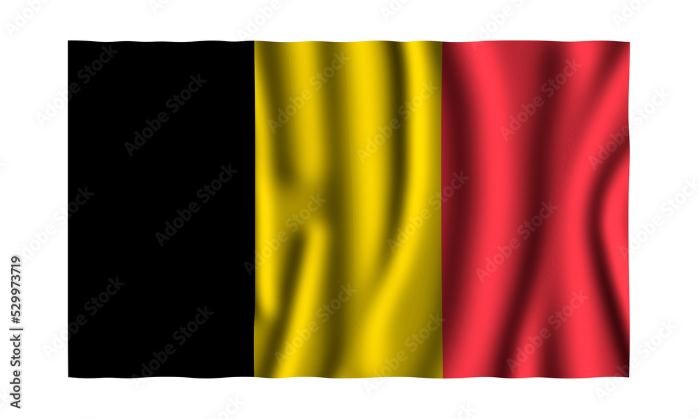 Belgium flag in beautiful waving 3d illustration