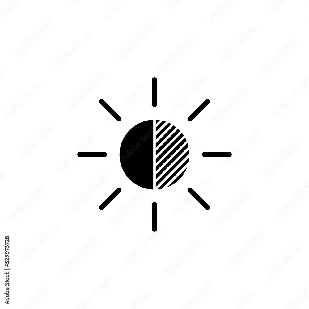 Brightness Icon, Intensity Setting Vector Art Illustration on white background