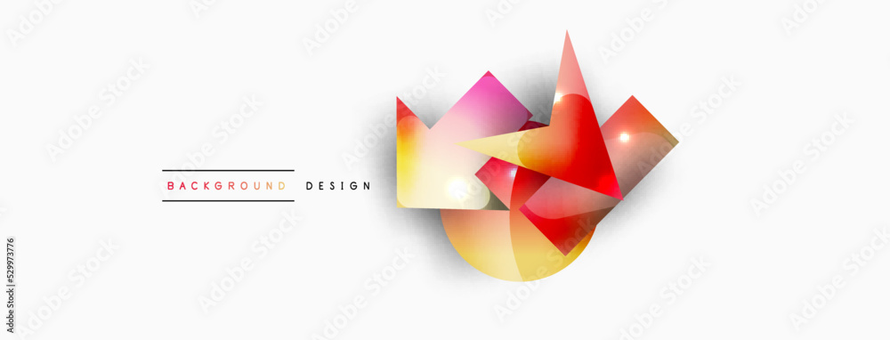 Dynamic composition, shiny geometric shapes abstract background. Trendy techno business template for wallpaper, banner, background or landing Dynamic composition, shiny geometric shapes abstract background. Trendy techno business template for wallpaper, banner, background or landing