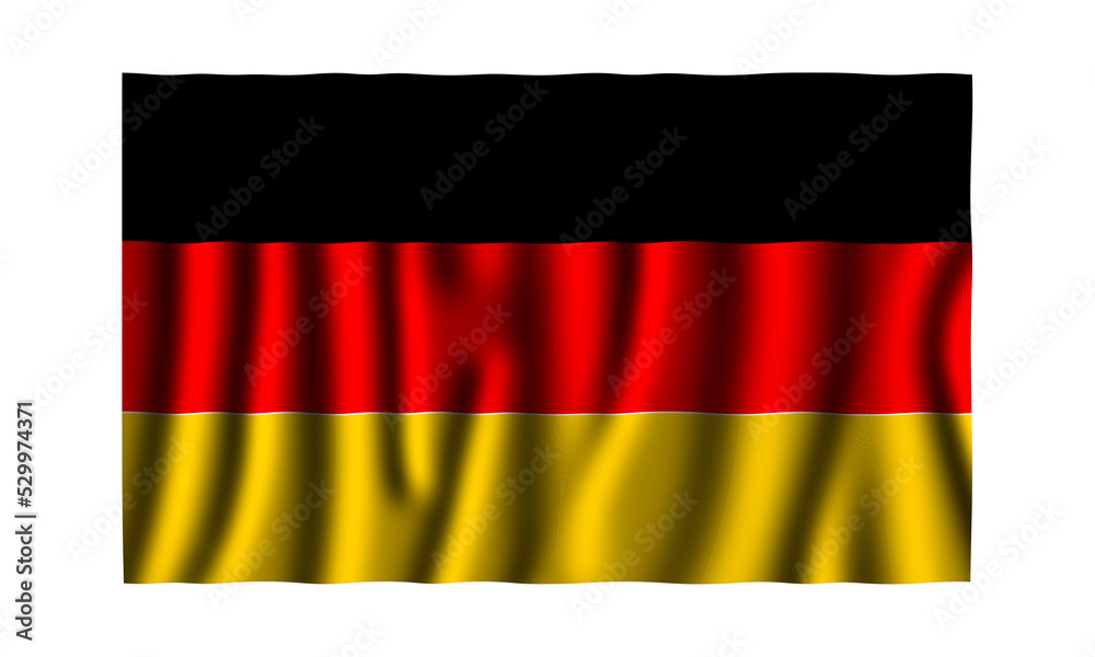 Naklejka premium Germany flag in beautiful waving 3d illustration