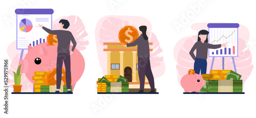 Flat Bundle Finance Design Illustration