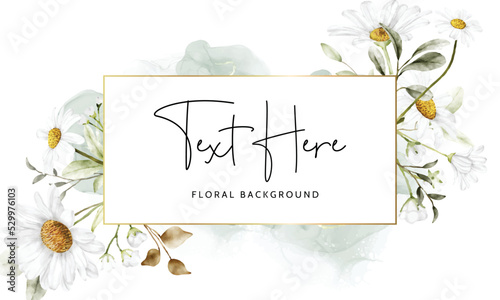 Cuadro en lienzo elegant floral background template with beautiful daisy flower
