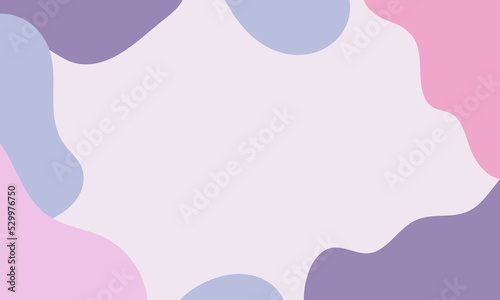 Aesthetic abstract background with soft pastel color. Organic shapes in art background. Blob liquid background with soft pastel color. White abstract background with liquid soft pastel color.