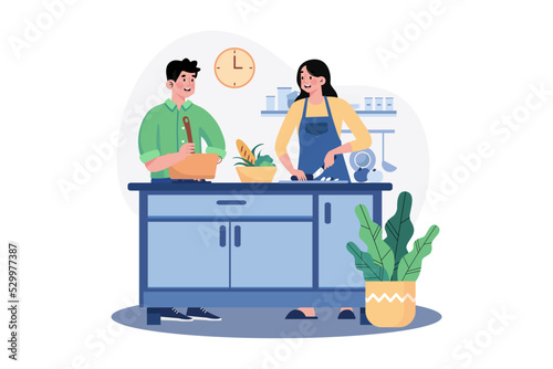 Cooking and Kitchen Illustration concept on white background