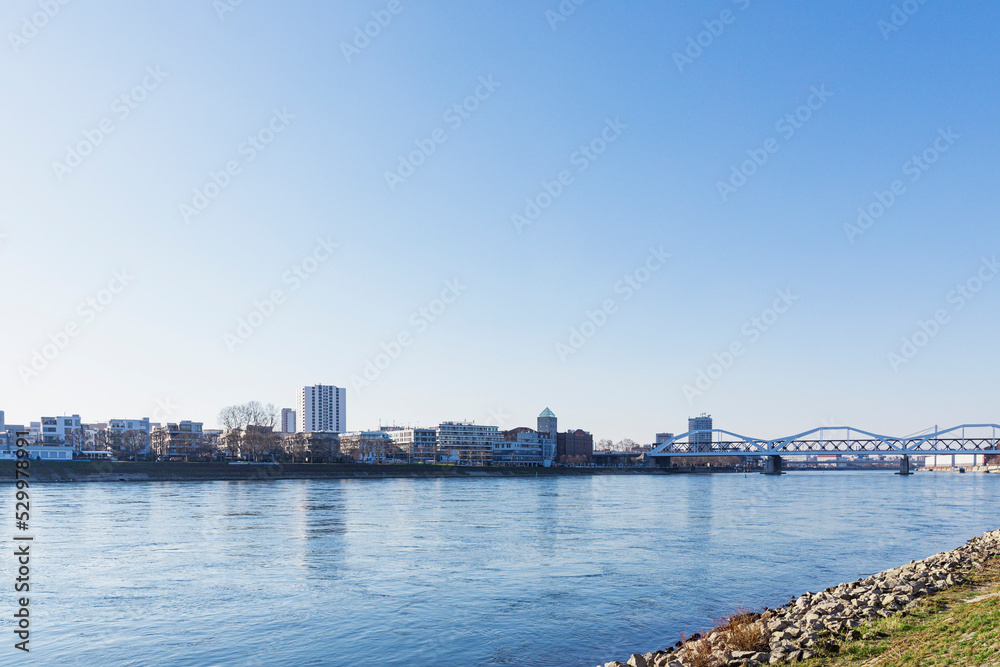 Germany, Baden-Wurttemberg, Mannheim, Clear sky over Rhine River Germany, Baden-Wurttemberg, Mannheim, Clear sky over Rhine River