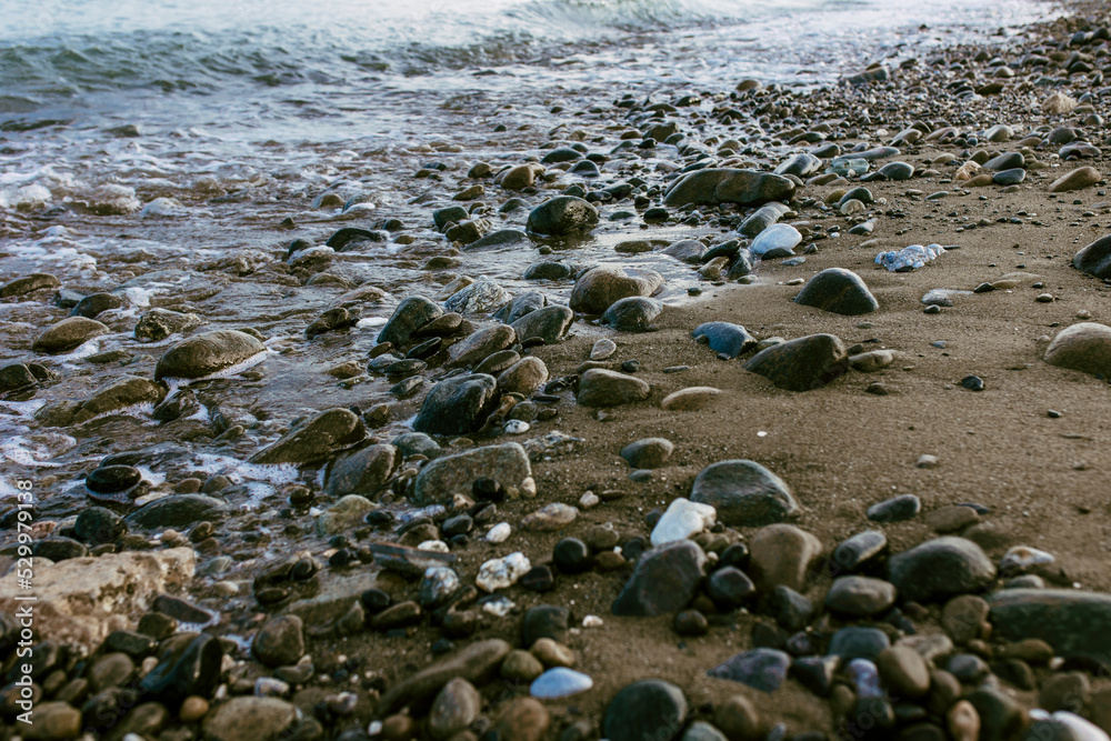 Beach with pebbles and stones