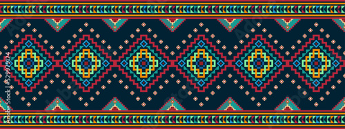 Ikat ethnic seamless pattern decoration design. Aztec fabric carpet boho mandalas textile home decor wallpaper. Tribal native motif Hungarian polish Moravian folk American traditional embroidery 