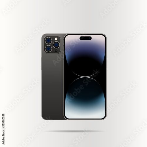 Smartphone. Front and back view illustration.