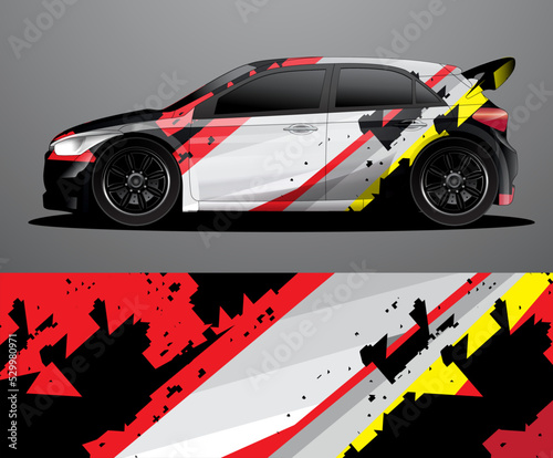 Rally car decal graphic wrap vector, abstract background