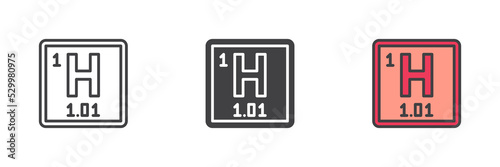 Hydrogen chemical element icon