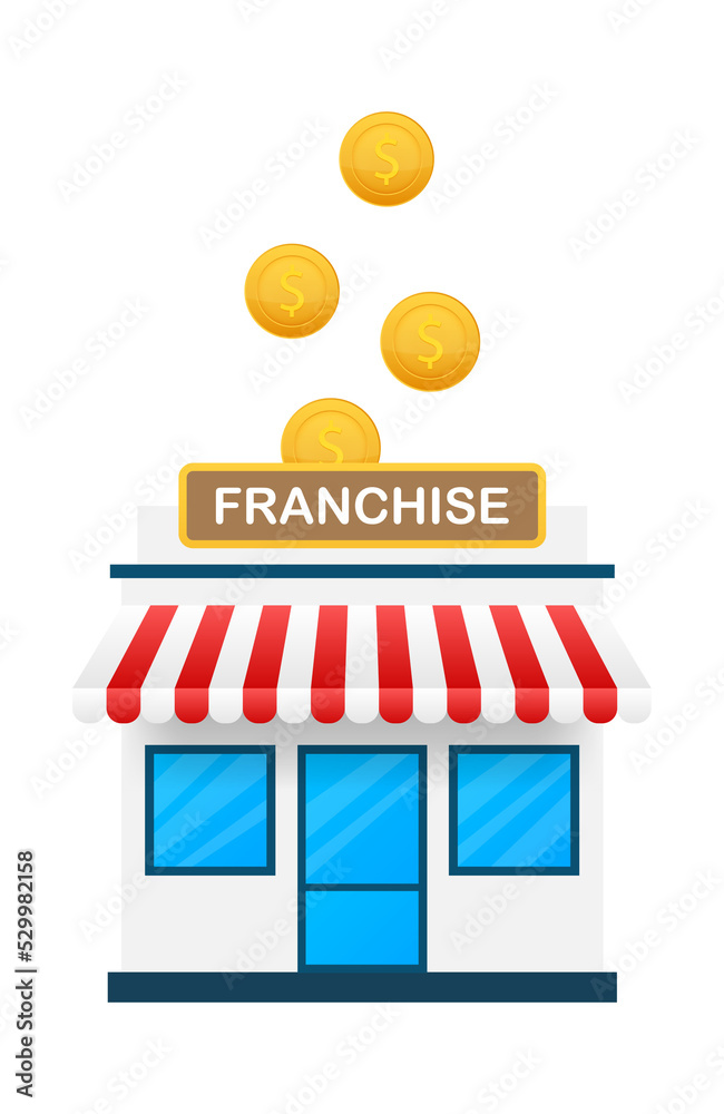 Franchise business concept, franchise marketing system. Vector stock illustration. Franchise business concept, franchise marketing system. Vector stock illustration.