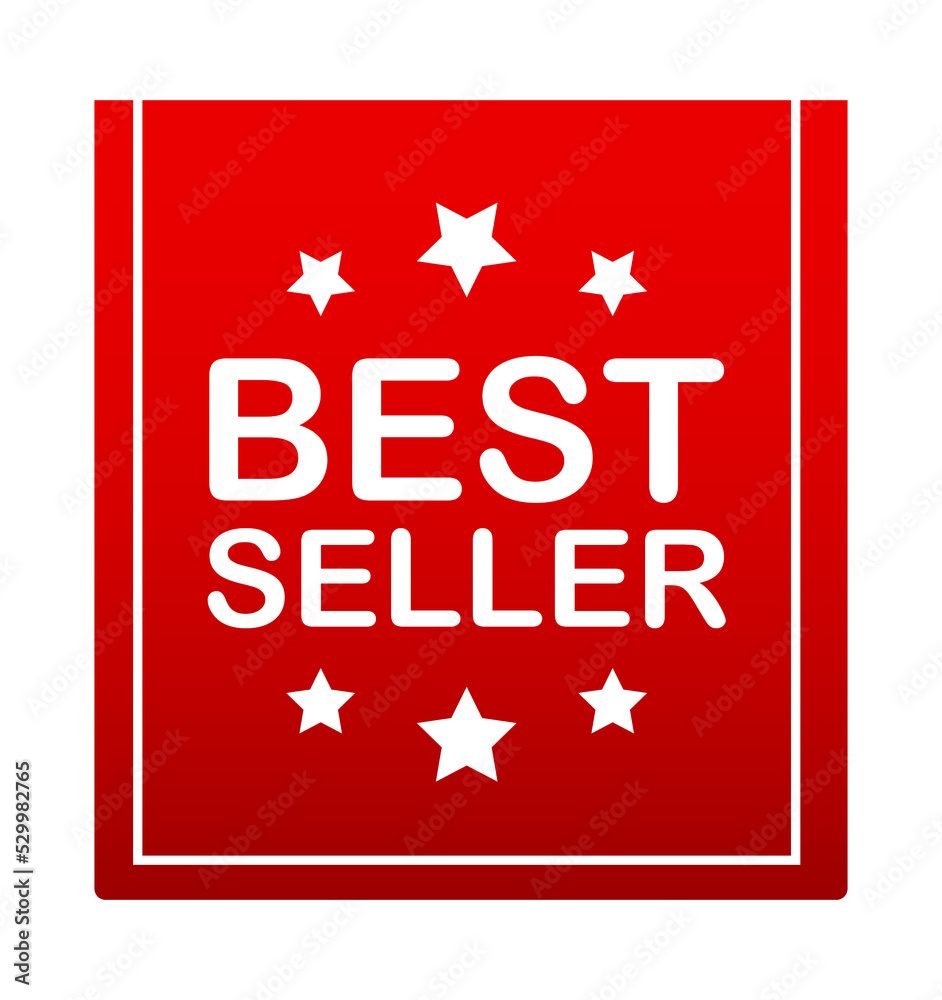 Best seller Red Label. Red Web Ribbon. Vector stock illustration. Best seller Red Label. Red Web Ribbon. Vector stock illustration.