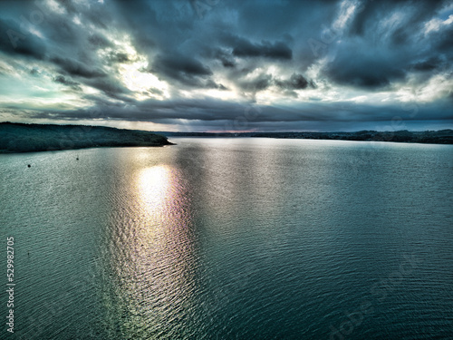 Thunder clouds and sunset