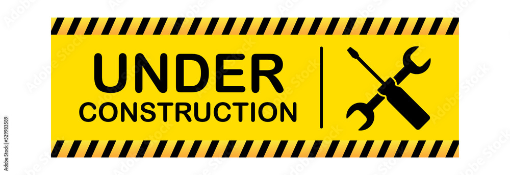 Under construction sign. Vector stock illustration for website