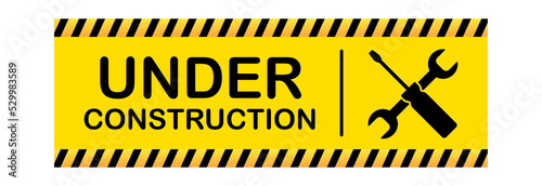 Under construction sign. Vector stock illustration for website